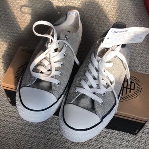 Converse black denim shoes low size 8 womens